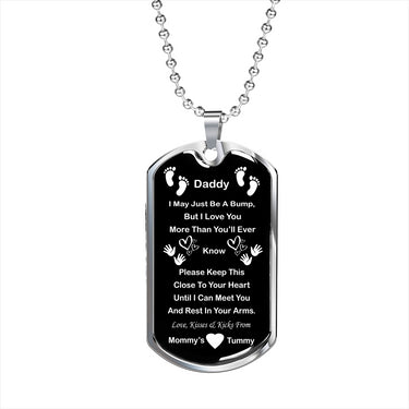 First Time Dad Gift - Daddy To Be Engraved Military Dog Tag - New Dad Gift, Dad To Be Gift - Fathers Day Gift For Him From Baby Bump Wife